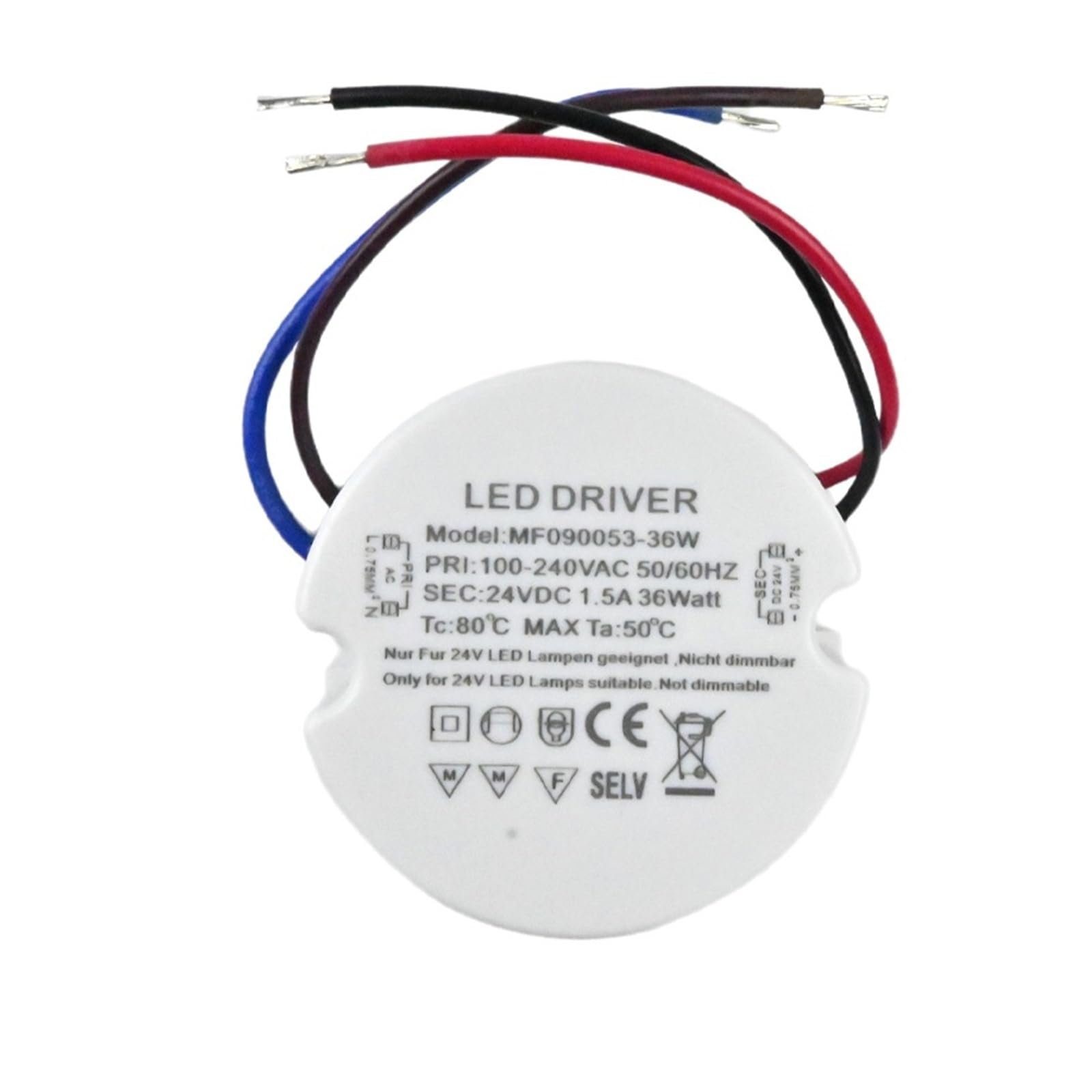 Driver LED 24V 36W sans scintillement pour ruban L