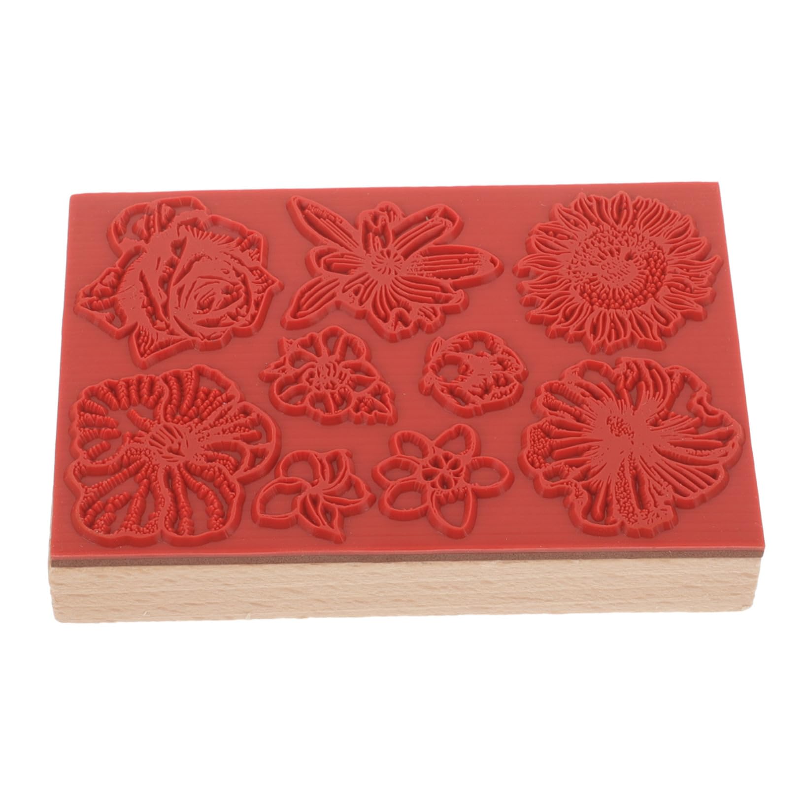 TEHAUX 5pezzi Timbro Legno Decorativo Per Scrapbooking Di Timbri Floreali Per Fai Da Te Per Creare Biglietti e Decorare Diari Compatte e Design Elegante