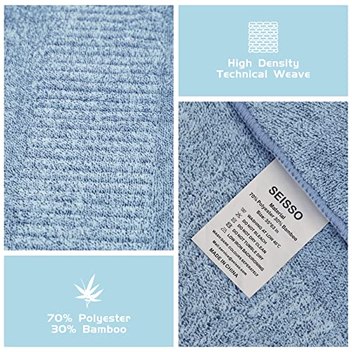 Seisso Bath Towels, Extra Large Bamboo Bath Towels (35 X 63 Inches), Highly Absorbent Premium Quality Towels, Ultra Soft Multipurpose Use For Fitness,Spa,Sports Towels,Yoga Towel, Light Blue (2 Pack) #TOP2
