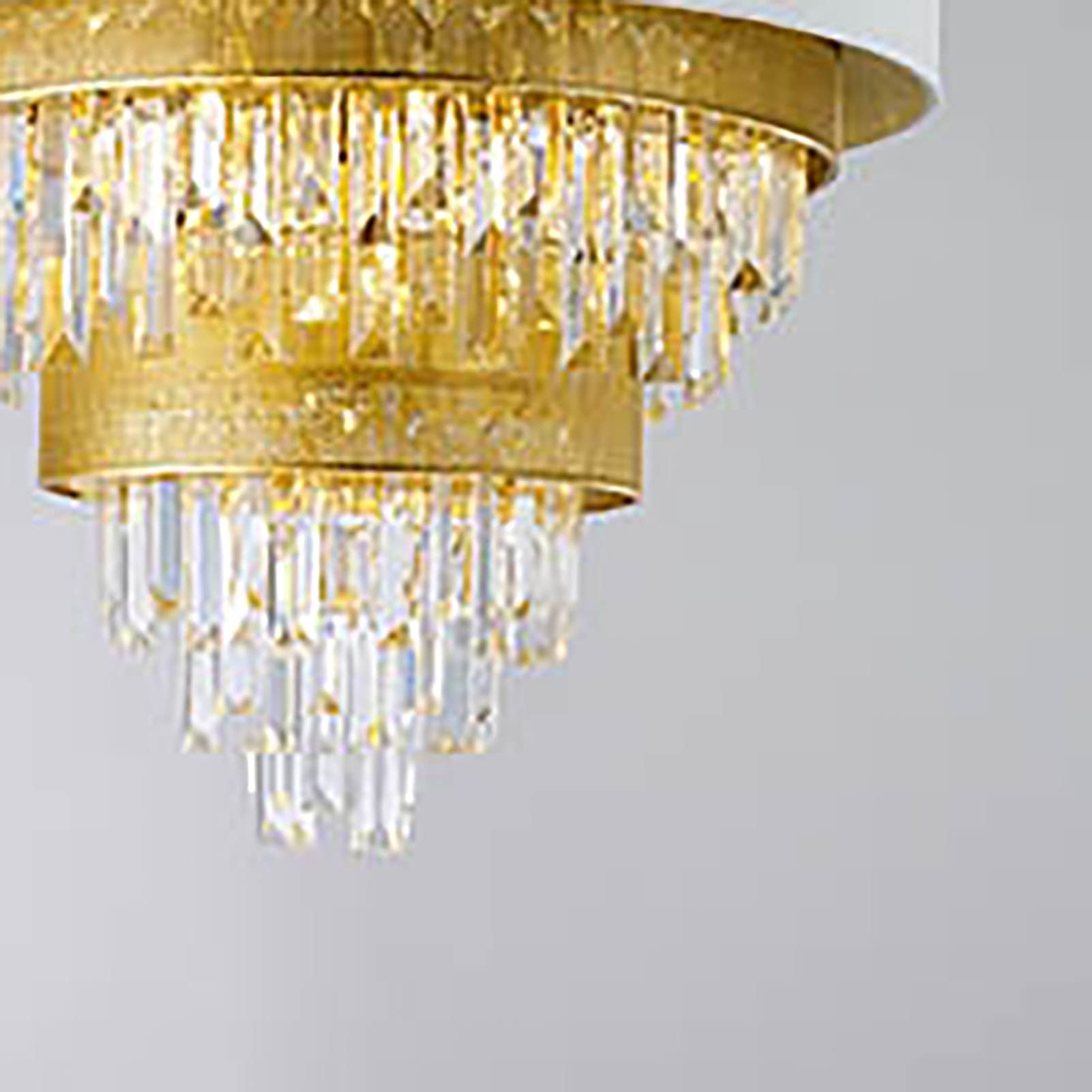 Nowoczesne kryształowe żyrandole sufitowe, przezroczyste kryształowe lampy K9 Flush Mount, elegancka okrągła lampa wisząca LED do salonu, jadalni, sypialni, salonu - biała 62x60cm