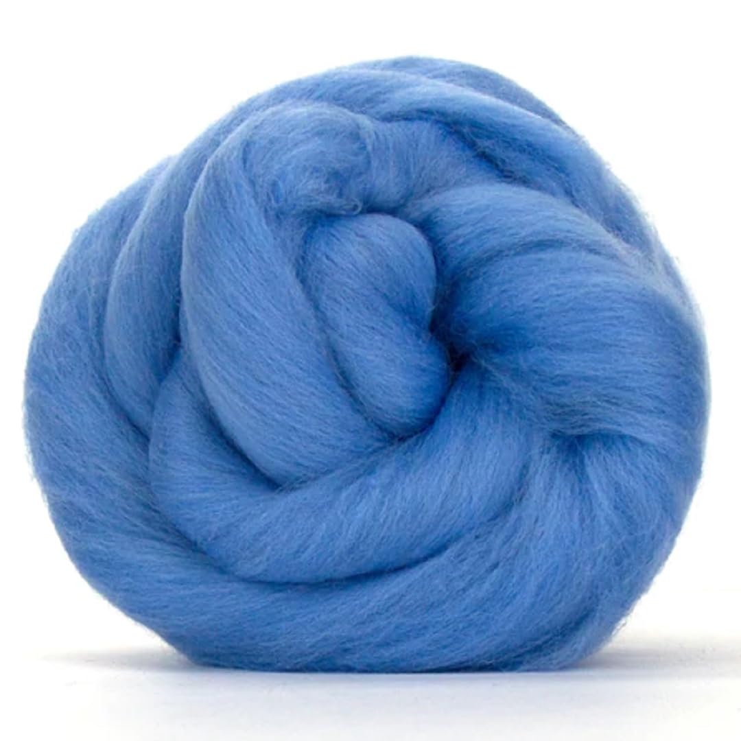 Revolution Fibers Merino Wool Roving | Premium Combed Wool Top | 22 Micron, Perfect for Felting Projects, Spinning, Wall Hangings and Tapestry (Sky Blue)