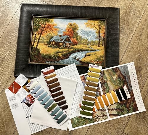 Image of RIOLIS - Autumn View 1079, Cross Stitch Kits 14,96 inch x 10,24 inch, Cross Stitch Kits for Beginners & Advanced, Crossstitching Kit Adult, Embroidery Counted Stitching Kit