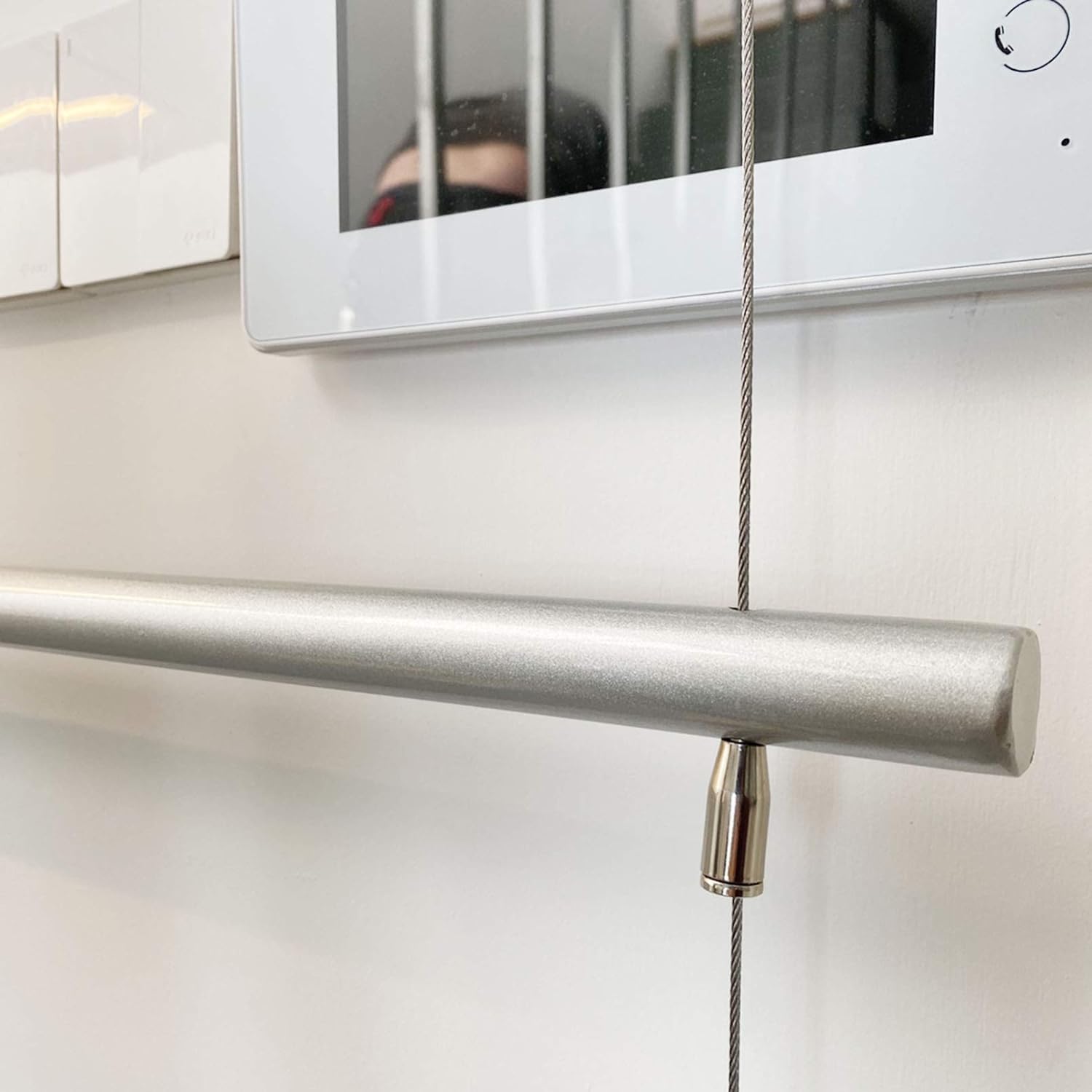 Espositori e scaffali per Negozi di Abbigliamento, Appendiabiti a Doppio Strato da soffitto, vetrina per Negozi di Abbigliamento, Abbigliamento al Dettaglio, Bar espositivo