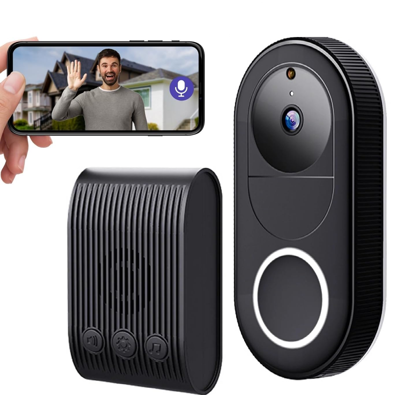 Luteti 1080P Wireless Video Doorbell with Chime, 2.4Ghz WiFi, PIR Motion Detection, 2-Way Audio, 2.4G Wi-Fi, Battery Powered, Night Vision, Cloud Storage, Indoor Outdoor Surveillance-image-16