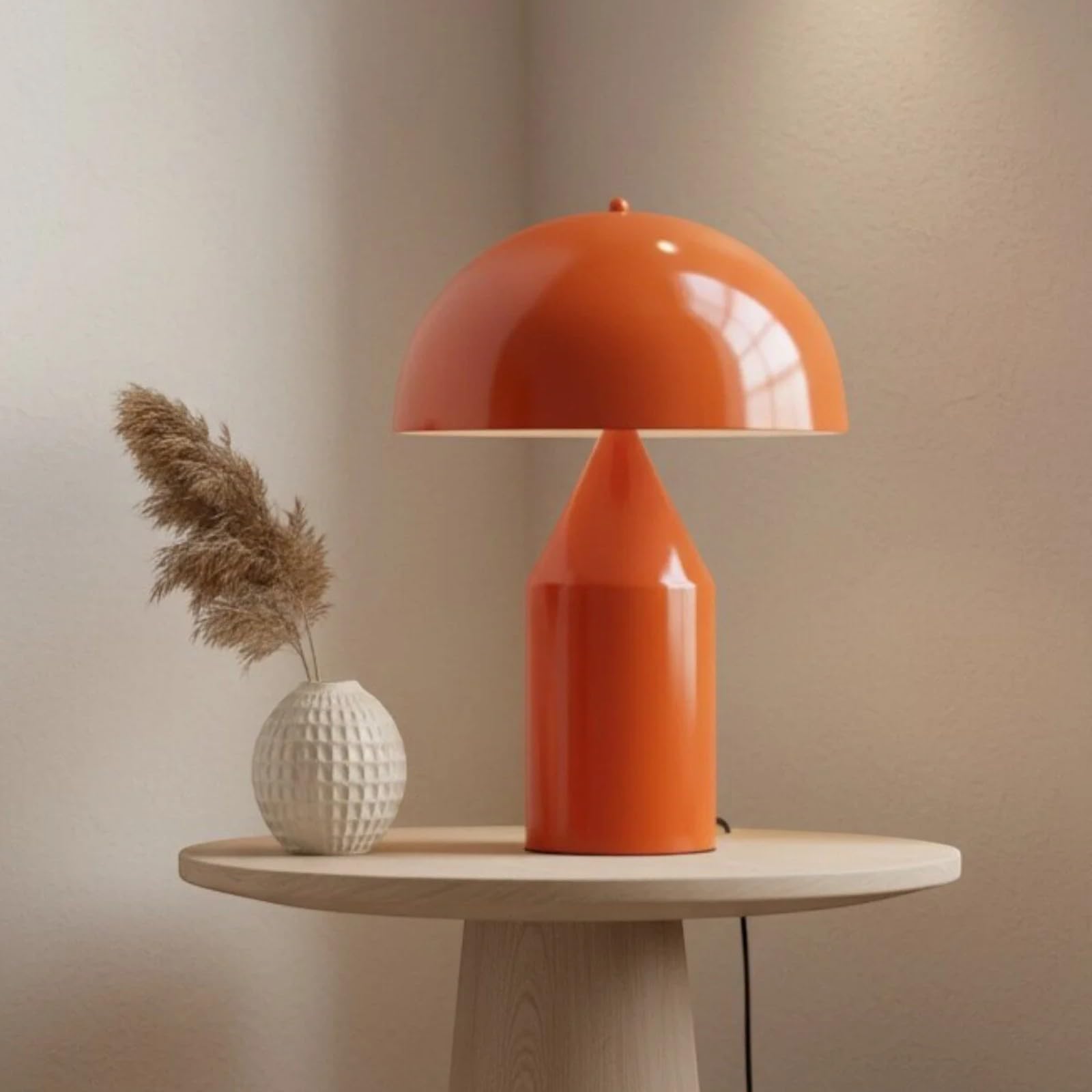 bamyum Lipeo Lampada a Fungo con Cavo, color Arancio E27, Moderna, in Metallo. Lampada da Comodino Decorazione per la Casa, per Camera da Letto
