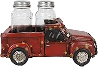 Vista 3 de Ebros Gift Estatua clásica de estilo rústico de granja roja para salero y pimentero de cristal, decoración de cocina nostalgia