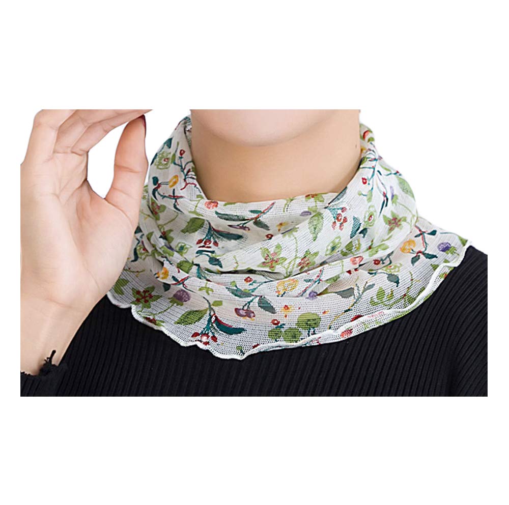 UK_Stone Women 100% Mulberry Silk Neck Warmer Faux Collar Neckerchief Neck Scarf Infinity Loop Scarf (#20)