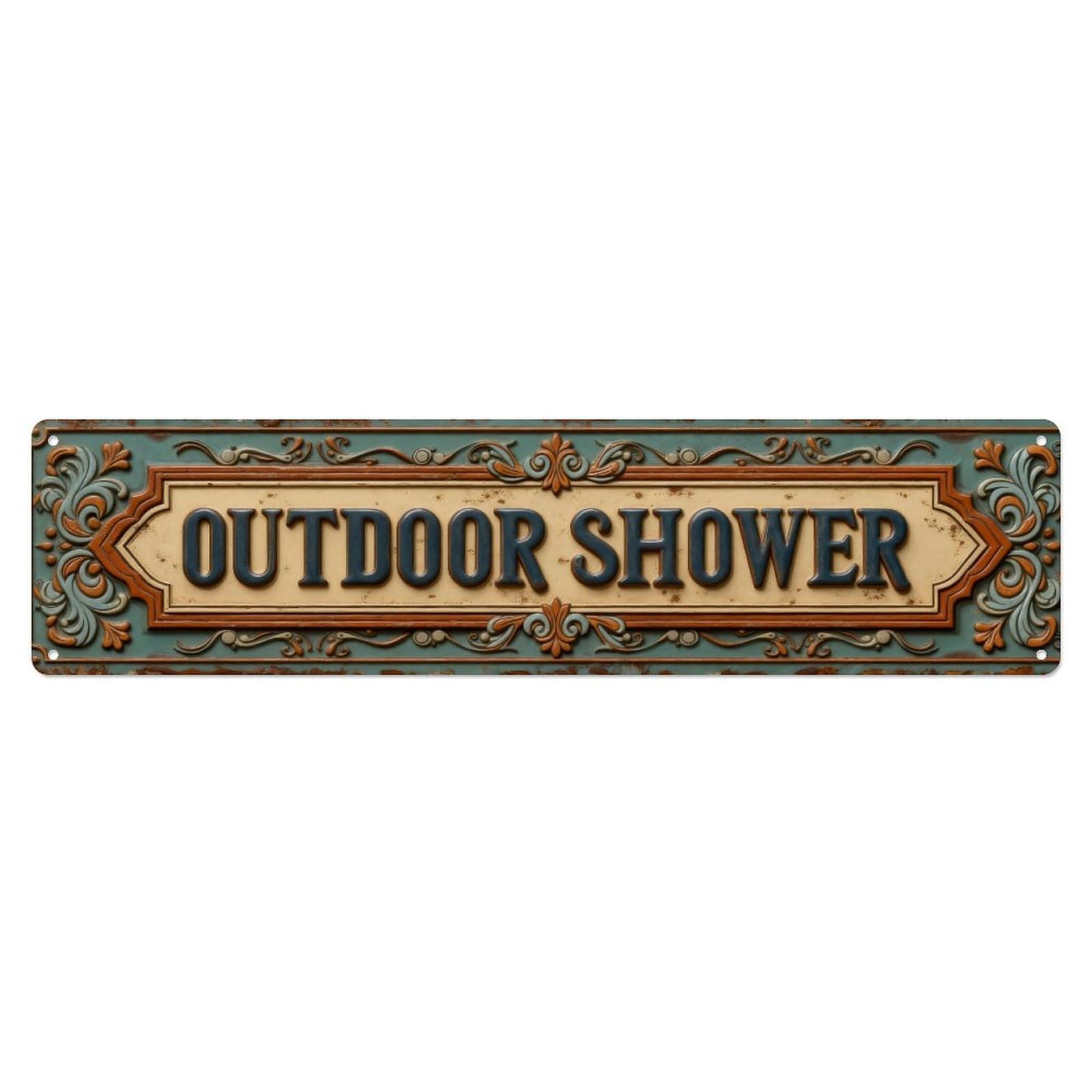 Ornate Decorative Border Pattern Tin Sign Vintage Metal Sign Home Bar Garden Indoor & Outdoor Wall Decor Retro Metal Poster 4x16 Inch