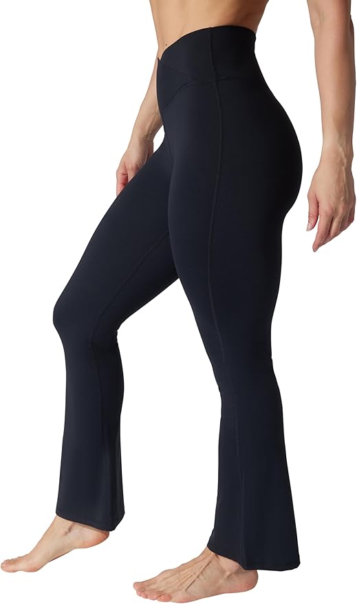 Yogalicious Womens High Waisted Flare Legging Squat Proof Yoga Bootcut Wide Leg Crossover Pant