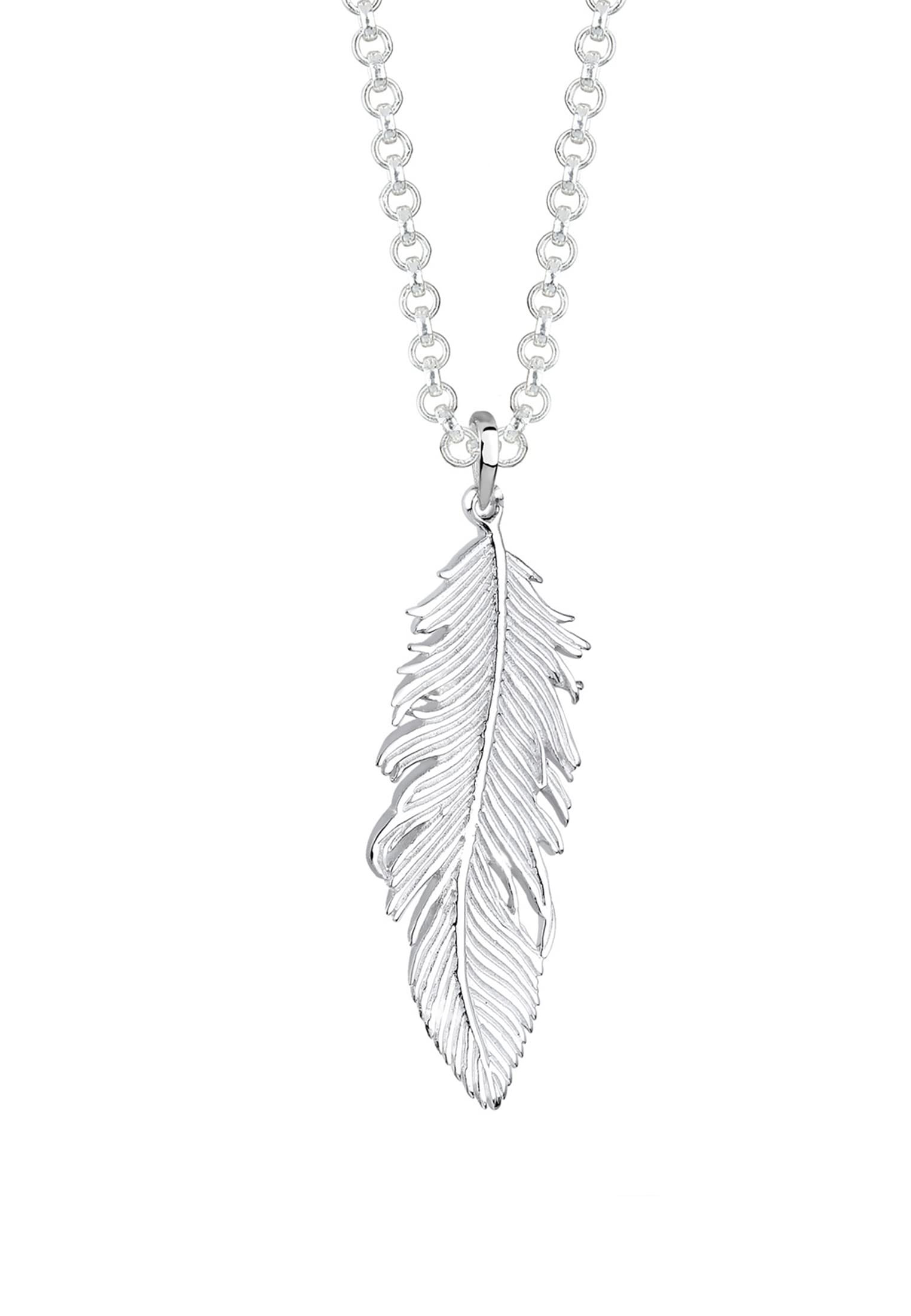 Elli 925 Sterling Silver Feather Pendant Minimal 0105922412_80