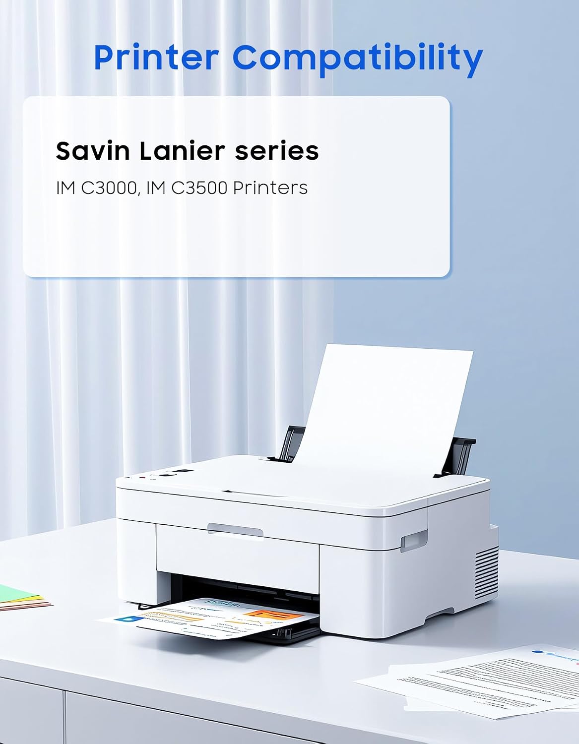 IM C3000 C3500 Toner Cartridges IMC3000 IMC3500 842251 842252 842253 842254 Replacement for Ricoh Lanier Savin IM C3500 IM C3000 Printer Ink 4-Pack, Black Cyan Magenta Yellow