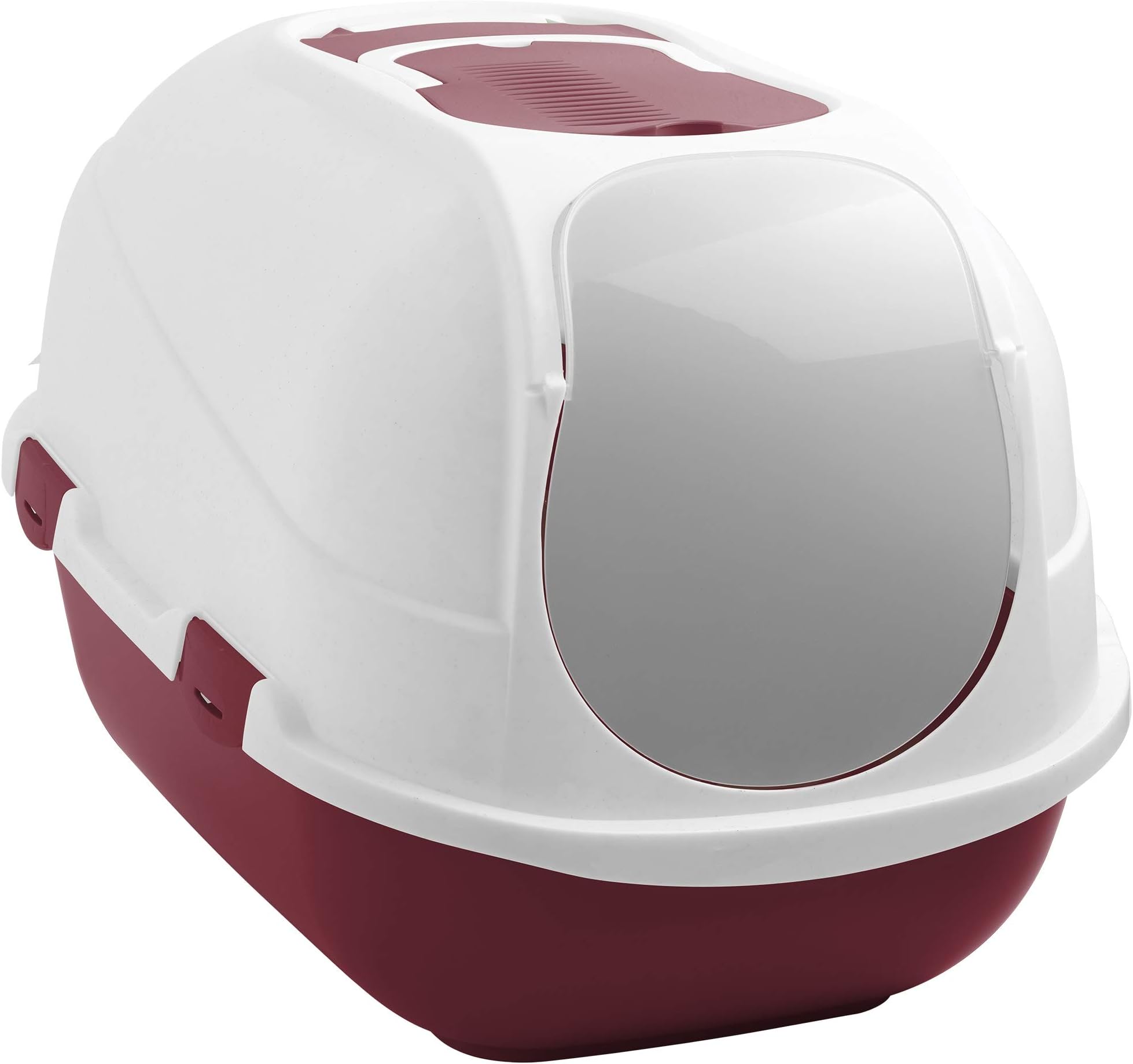 Moderna Mega Comfy Enclosed Raspberry Litter Box for Cats, X-Large