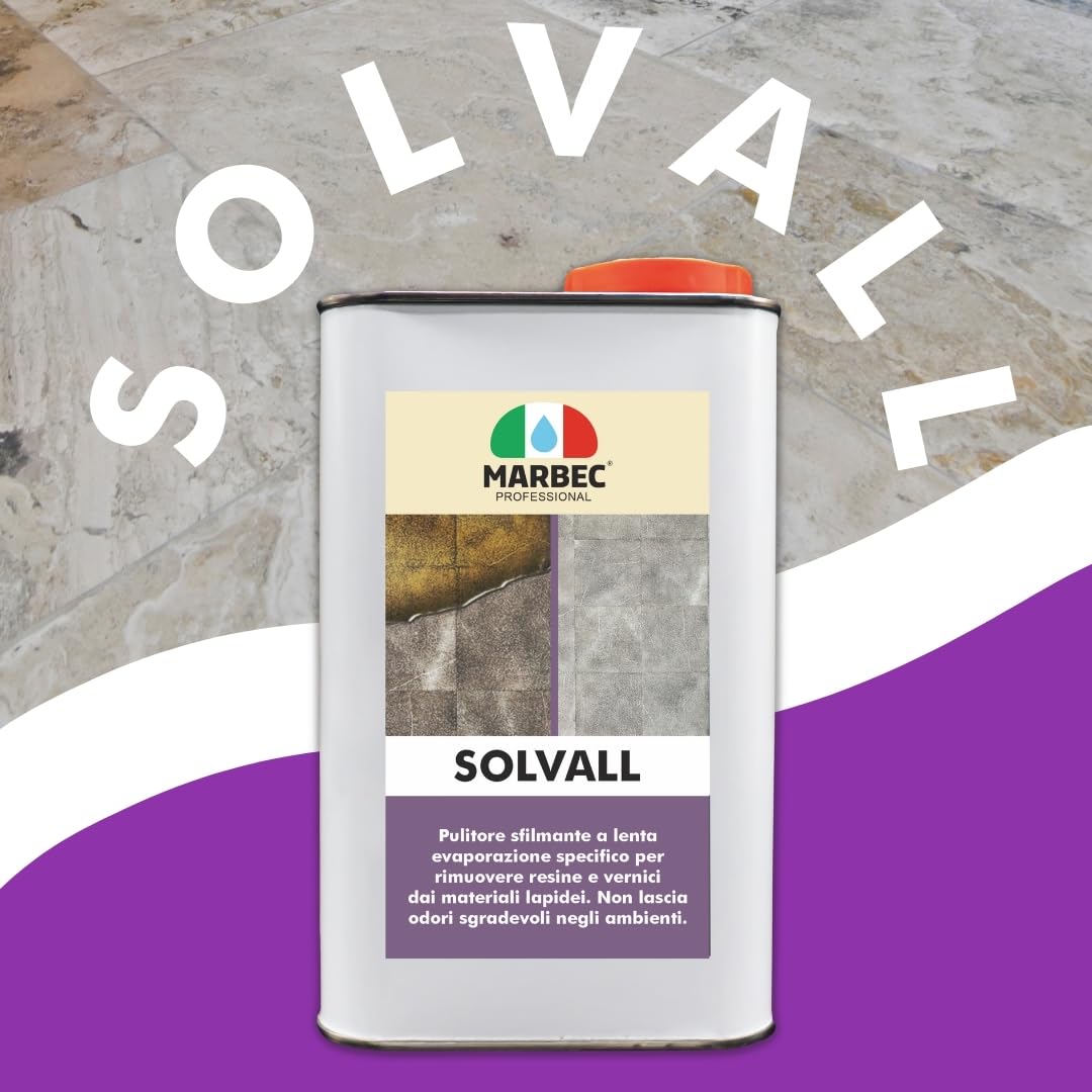 MARBEC SOLVALL 1LT+TAMPONE Pulitore sverniciatore sfilmante per materiali lapidei