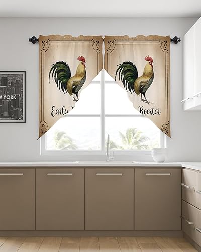 Miniatura 10 de Cortina con estampado de girasoles amarillos de verano, cenefas de cocina con bolsillo para barra, par de cortinas con dobladillo para barra,