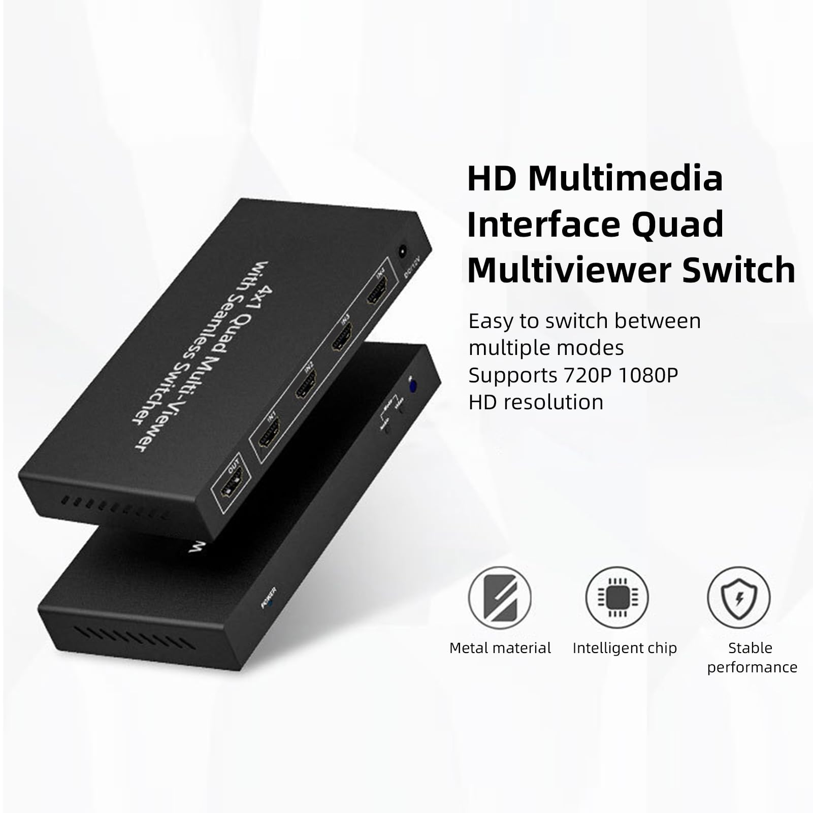 Pongnas HD Multimedia Interface Multiviewer 4x1, Quad Multi Viewer,