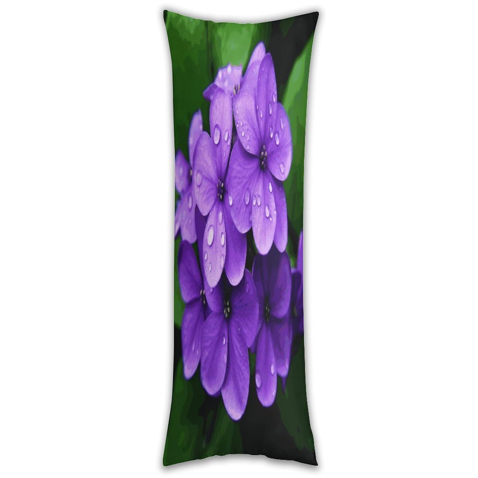Violet Flower Pillow Cases Breathable Vertical Long Pillowcase Body Pillowcase with Hidden Zipper Closure Soft and Cozy Pillow Cover 20x54 Inches for Bedroom Couch