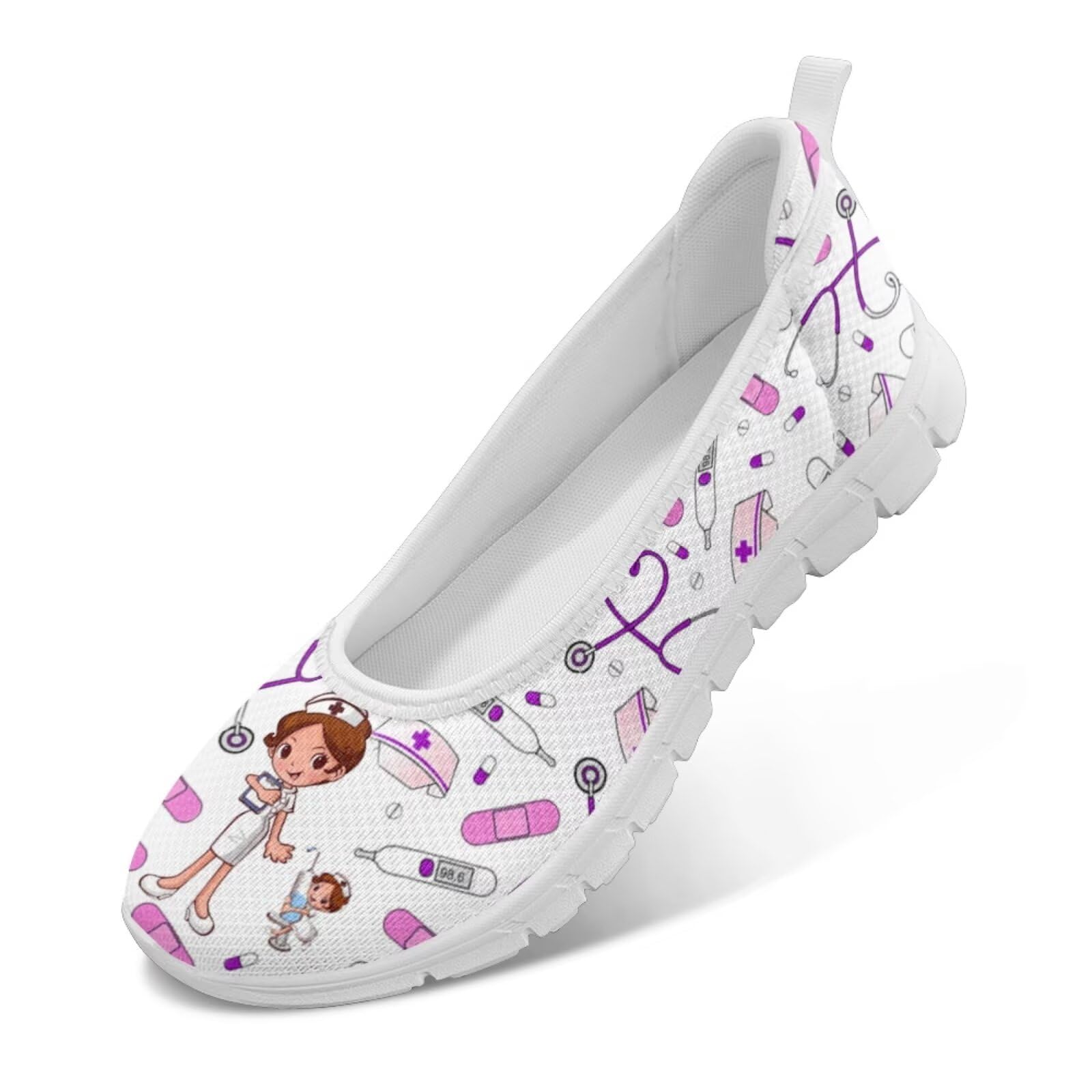 chaqlin Zapatos para caminar para mujer, bonitos zapatos planos para correr, enfermera, trabajo, fitness, tenis