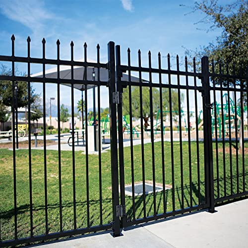 image for FENCESMART4U XCEL - Black Steel Anti-Rust Fence Gate - Sharp End Picke