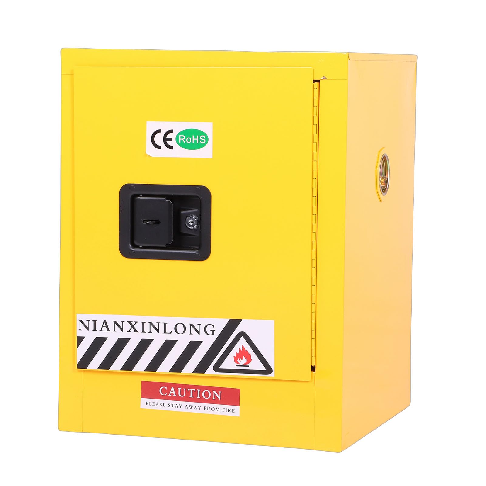 Oumefar Armadio di Sicurezza Resistente Al Fuoco per Stoccaggio Industriale di Materiali Pericolosi Acciaio Giallo 56 X 43 X 43 Cm
