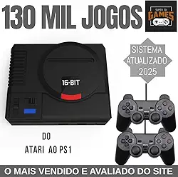 Mini Console Mega Drive Super 3D Games com 130 mil Jogos Retro e 2 Controles - Super 3D Games