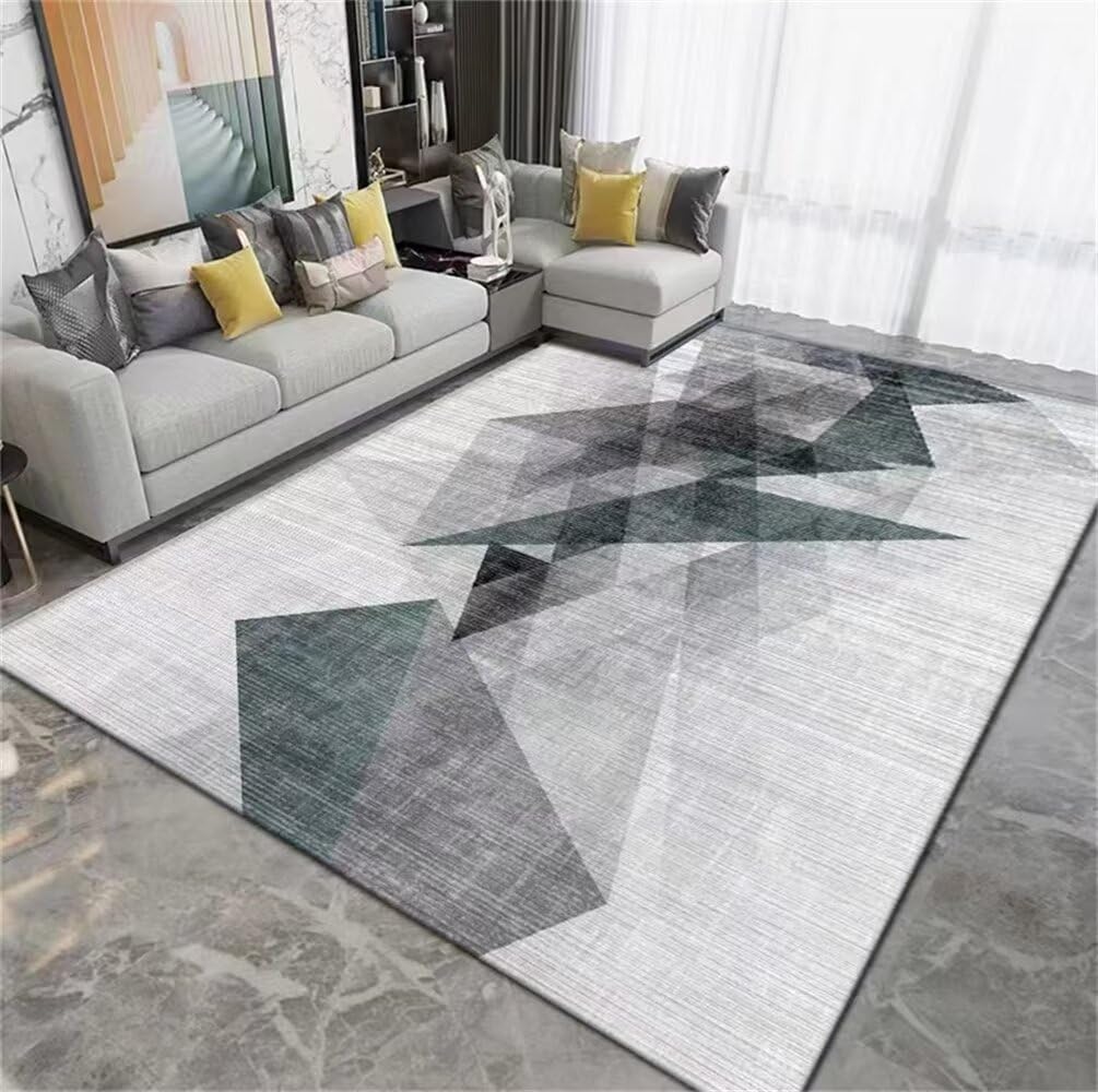 Tapis lavable en machine de salon 100x210 géométrique et antidérapant