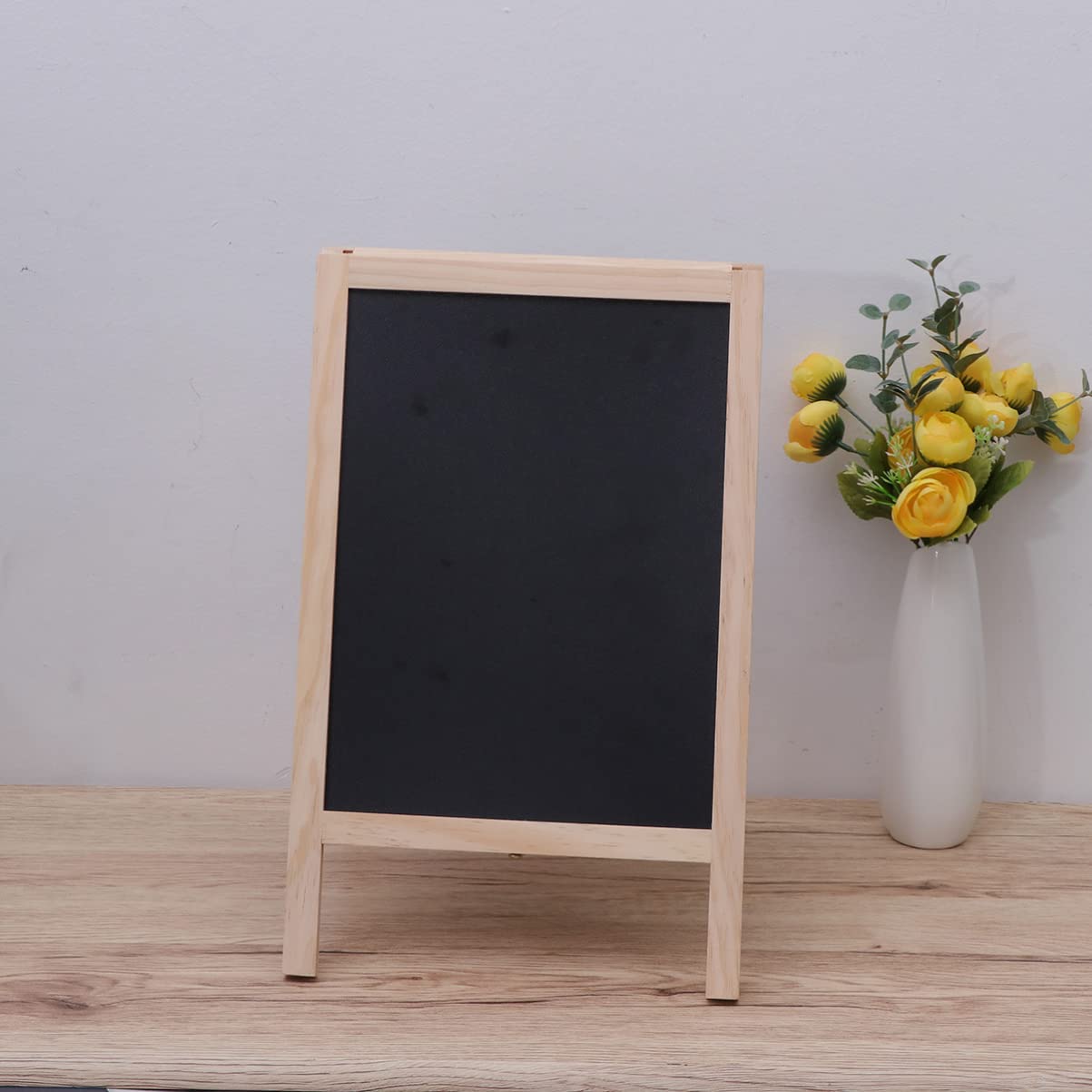 Chevalet Ardoise Double Face en Bois 25x40 Cm pour Garçon et Filles, Support Trépied Pratique, pour Marquage sur Comptoir de Bar Couleur Aléatoire