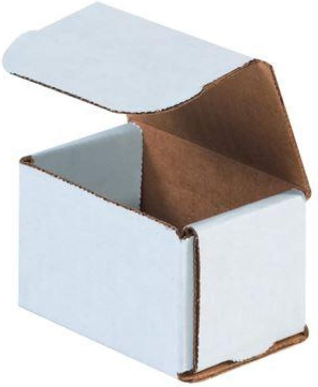 Secure Seal Shipping Boxes - 3x3x2" Mailers - White Foldable Corrugated Cardboard Packaging for Mailing, Moving, Storage, and Organizing - Strong Lightweight Foldable (Bulk 100 Pack)