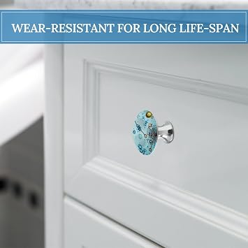 2 Pack Abstraction Biology Chemistry Cabinet Knob Stainless Steel Drawer Pull with Screws Round Cabinet Handle 1.1 Inch Hardware Decorative Knobs for Kitchen Furniture Cupboard