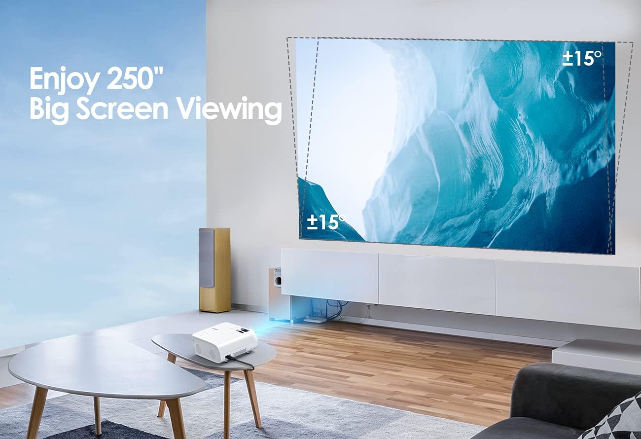 VIMGO 5G WiFi Projector, 9700LUX Native 1080P Projector, 220” Display Video Projector, Portable Outdoor Projector for TV Stick, Video Games,HDMI/USB/AV/PS5, iOS Android Smartphone Synchronize (X1)