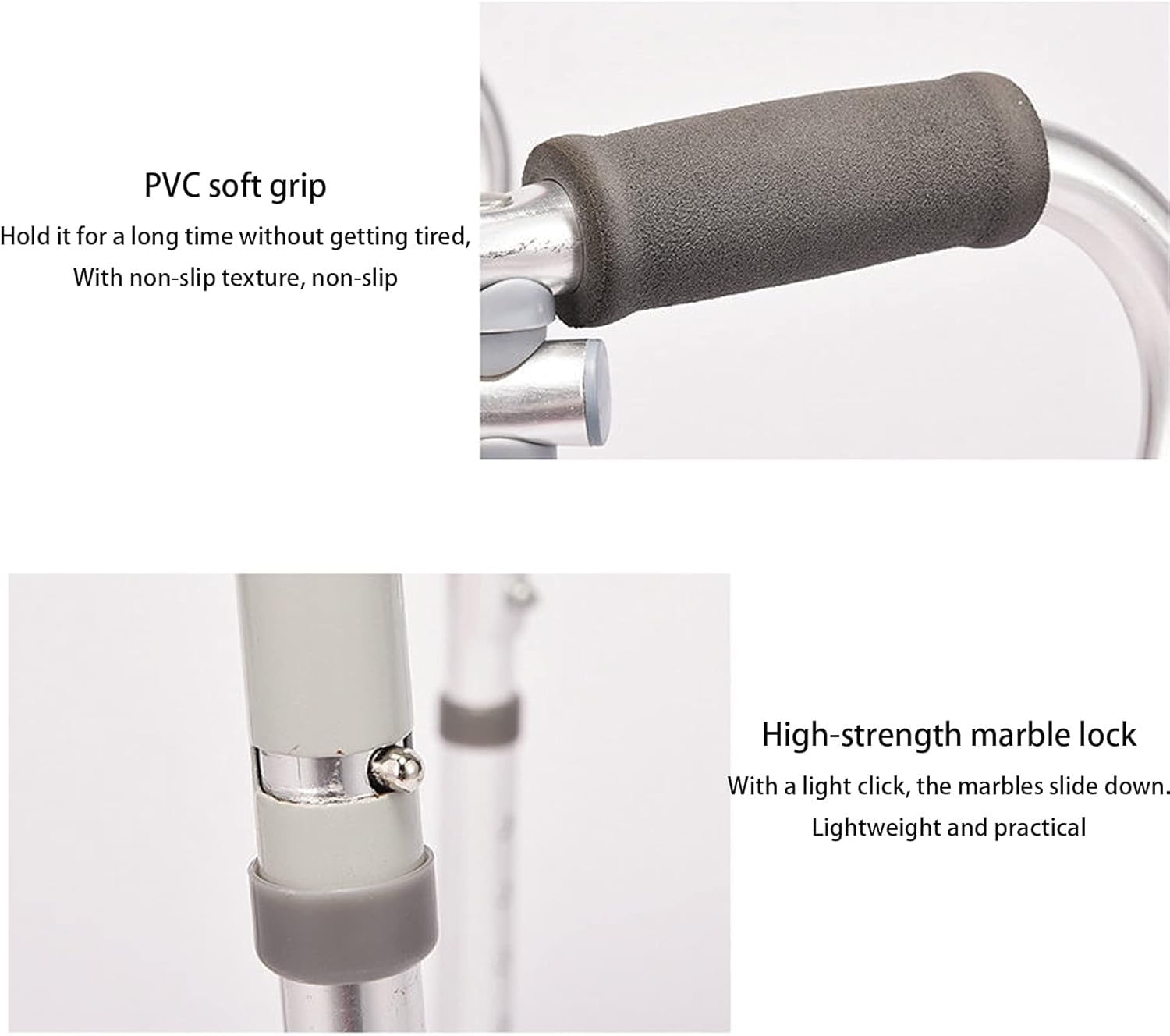 Andador vertical plegable alto, ayuda de movilidad para personas mayores y adultos, ideal para movilidad paralizada y limitada, plegable y almacenado, altura ajustable, soporta hasta 300 libras.