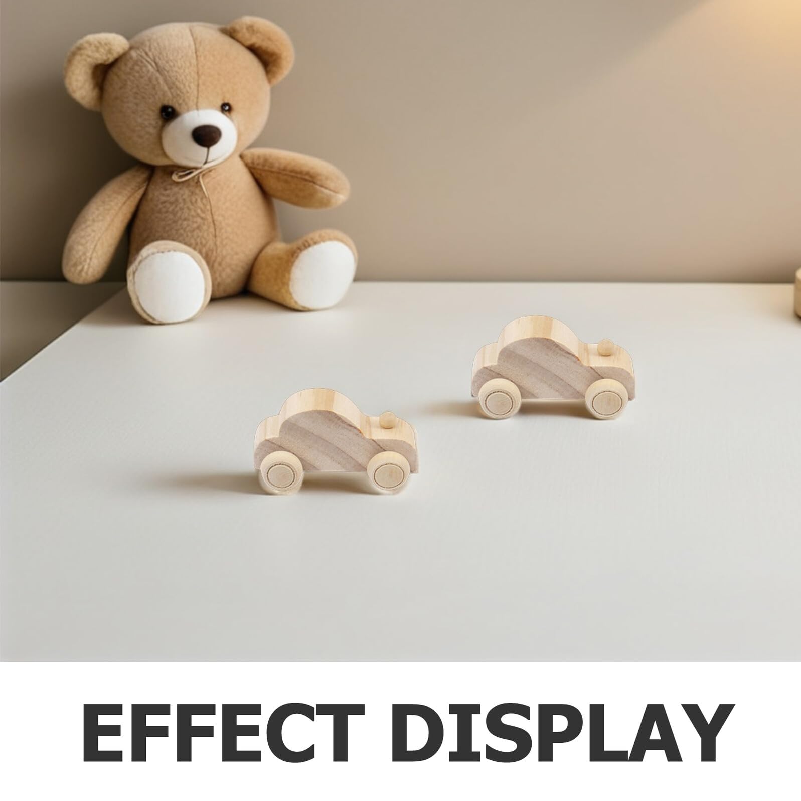 ERINGOGO Macchinine in Legno da Dipingere 12 Pezzi per Bambini | Color Khaki, Set Artigianale Fatto a Mano, Uso DIY per Attività Creative All'aperto