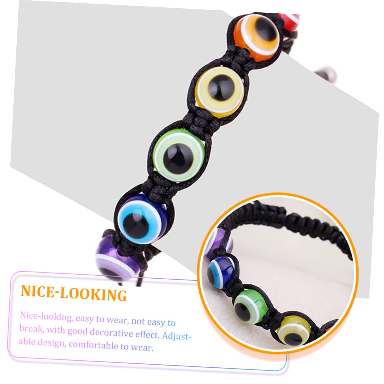 GALPADA 2 Uds Pulseras De Mujer Decoración De Yoga Pulseras Trenzadas Para Hombres De Cuerda De Mal De Ojo Azul Pulsera De Cuentas De Mal De Ojo Pulsera Trenzada Hecha A Mano