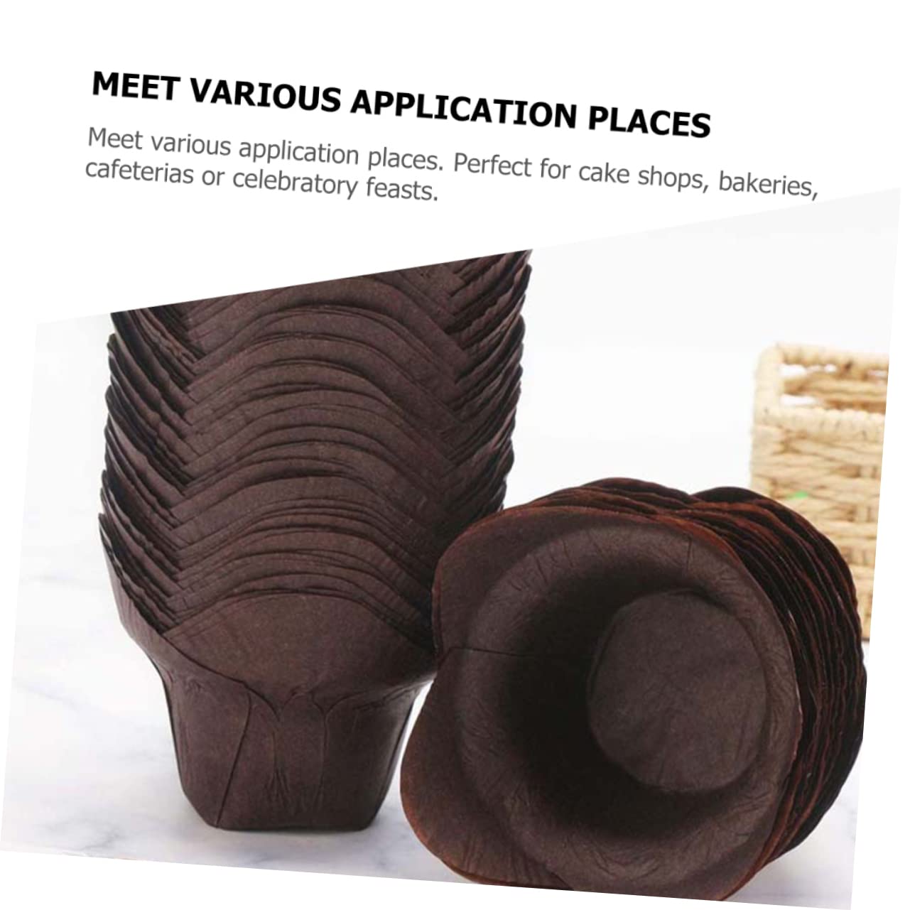 Amosfun 4 Ensembles Petit Gâteau Papier Anti-huile Organisateurs De Cuisson De Doublures De Gâteau De Tulipe Cuisson Des Petits Gâteaux Conteneur De Cookies Tasses 100 Pièces * 4