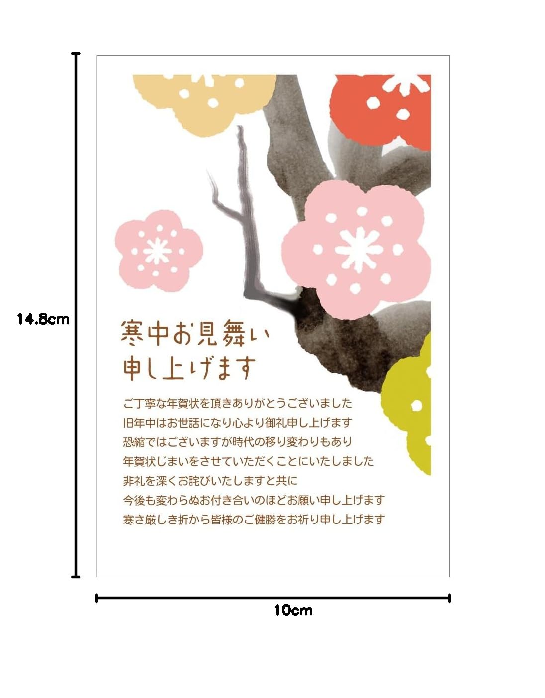 Amazon | 年賀状じまいハガキ 寒中見舞い【5枚】切手付き官製はがき