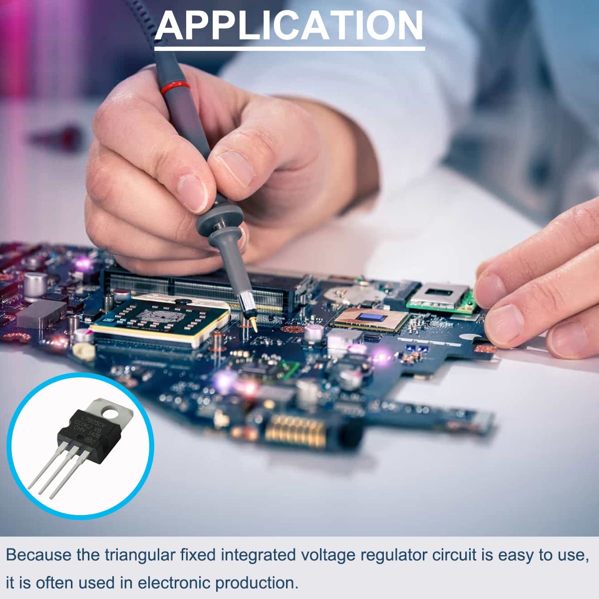 10 szt. L7805 3-zaciskowy regulator napięcia wyjściowego 5 V 1,5 A liniowy dodatni stały 1 TO-220 zestaw z radiatorem, śrubami, podkładką śrubową, izolatorem gumowanym silikonem