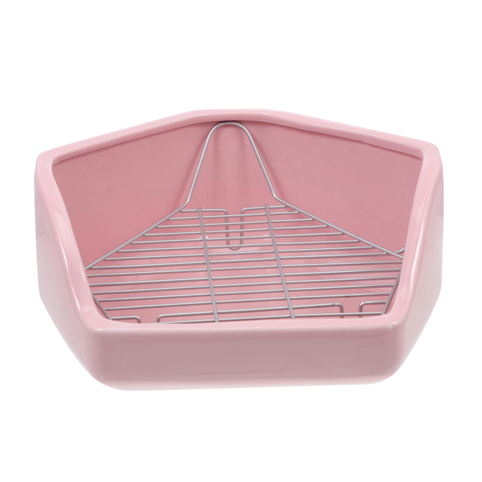 GALPADA Pentagonale Grande Lettiera Ceramica Ribaltamento per Coniglietti e Piccoli Animali Toilette Angolare Peso Maggiorato Addestramento Pet Toilet per Salotti Giardini e Parchi