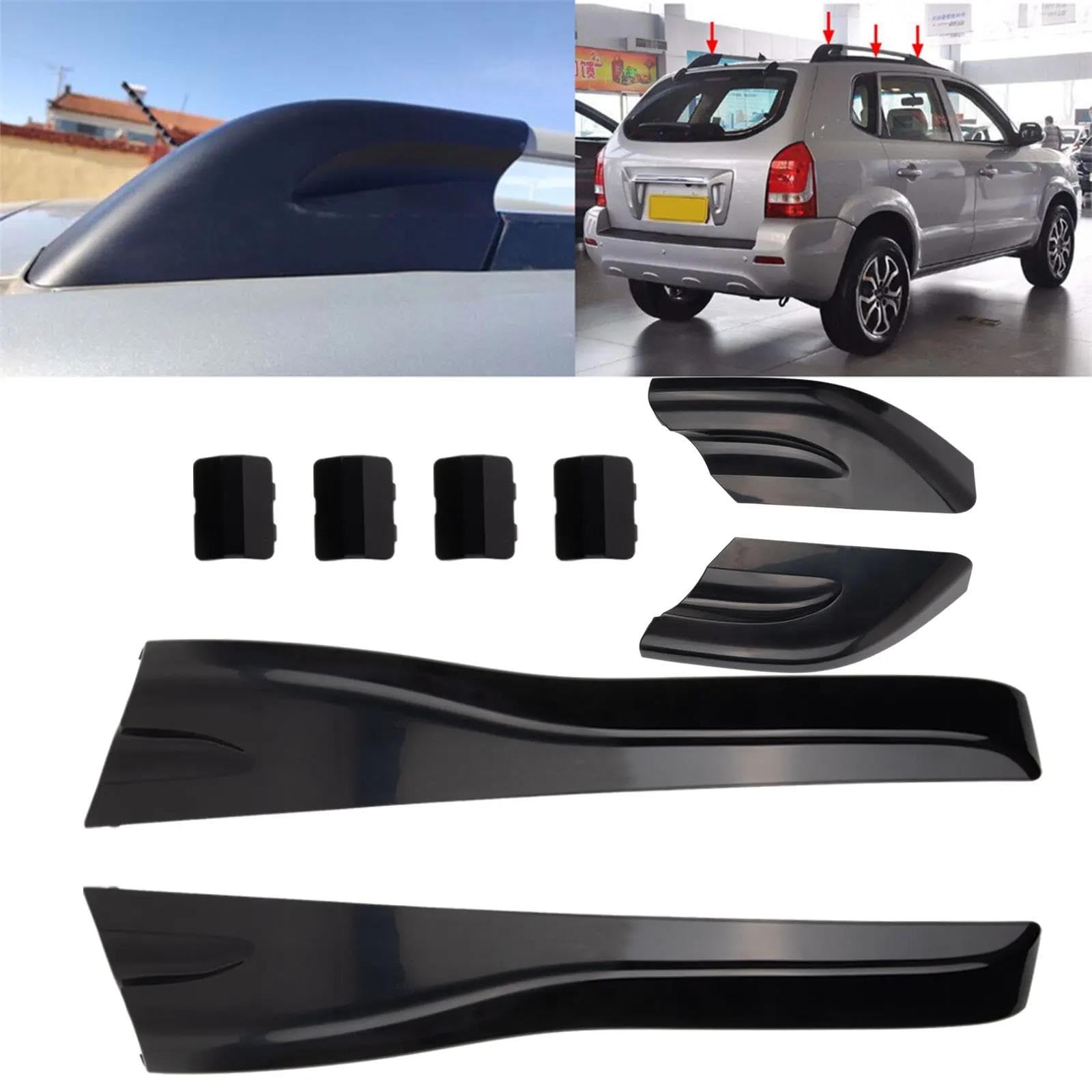Portapacchi da Tetto 8 Pezzi/Set di Tappi di Protezione per Barre Portatutto in Plastica per Hyundai per Tucson 2004 2005 2006 2007 2008 Barre Portapacchi