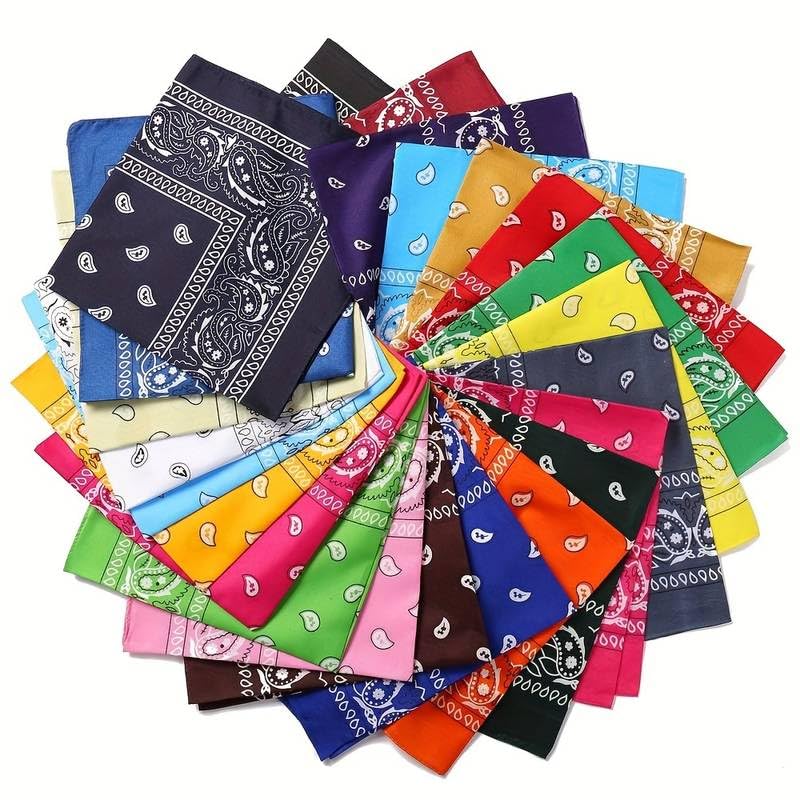 Boolavard 100% bawełna 1 szt., 6 sztuk lub 12 szt. Pack bandany z wzorem Paisley, oryginalny kolor do wyboru nakrycia głowy / włosy, fioletowy, rozmiar uniwersalny