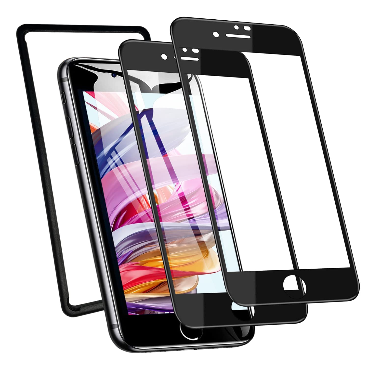 Amazon | DZHFU ガラスフィルム2枚 iPhone 8plus / 7plus 用 全面保護