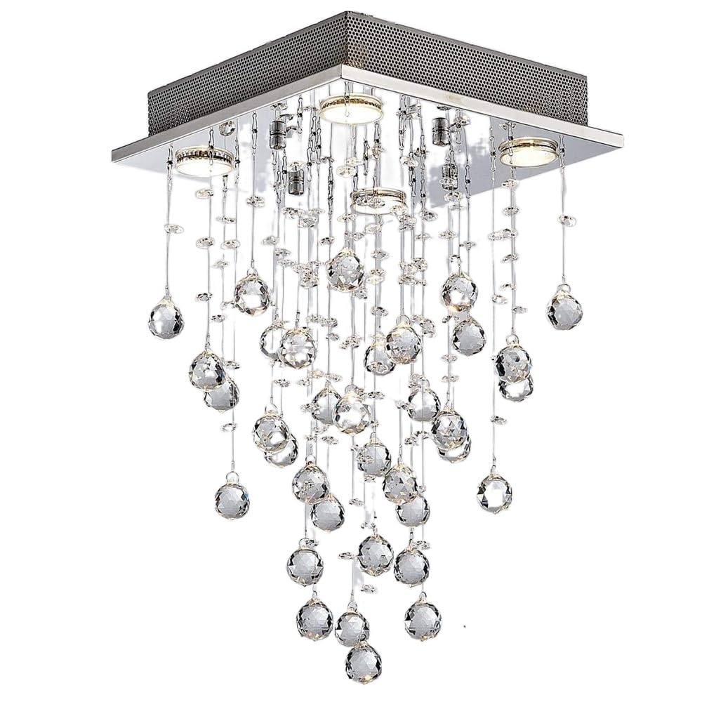 Chandelier cristal moderne de luxe en forme de goutte d'eau chic