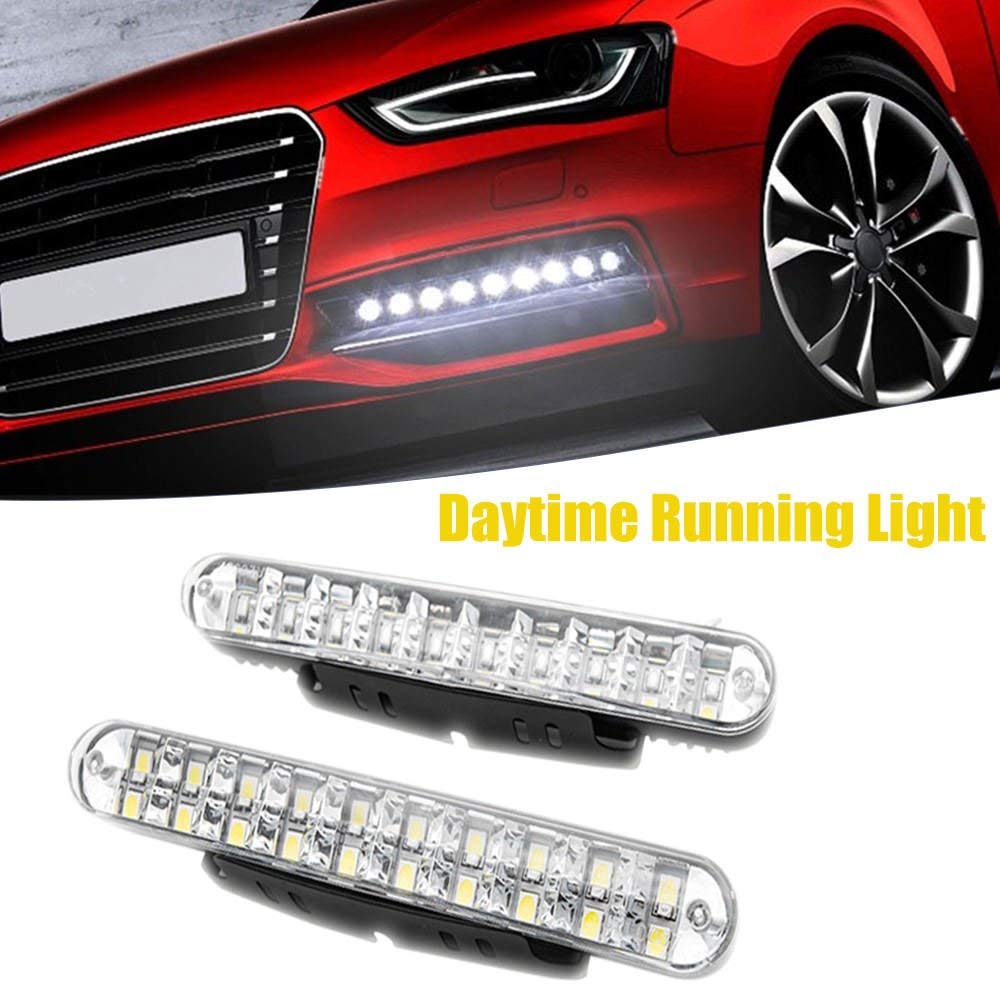 Feux de circulation diurnes – HugeAuto 2 x 30 LED pour voiture camion feux de circulation diurnes DRL clignotants antibrouillard
