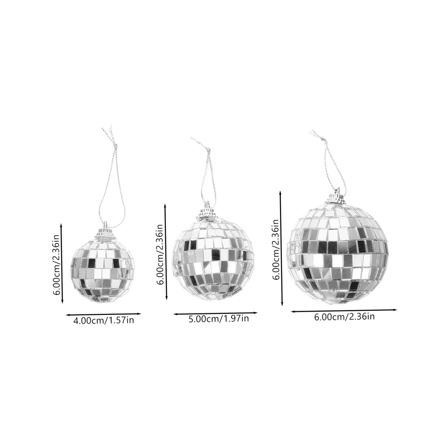 Zerodeko 6 Ensembles Boule Réfléchissante Miroir Mini Boule Disco Ballons Disco Balle Decoration Noel Decoration De Noel Miroir r Feuille De Verre 18 Pièces * 6