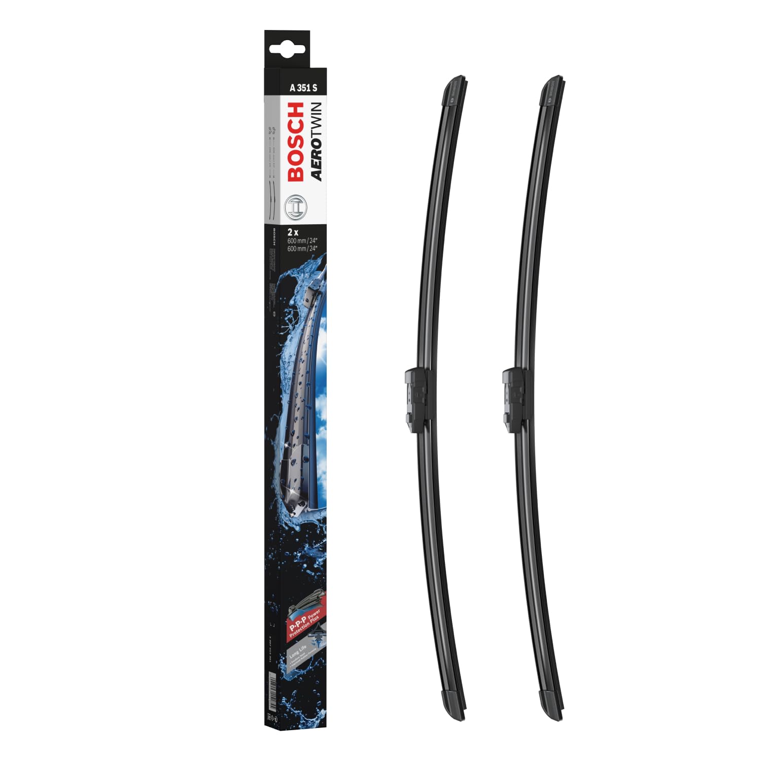 Bosch Aerotwin A 351 S Front Windscreen Wipers - 2 Blades, 600 mm/600 mm