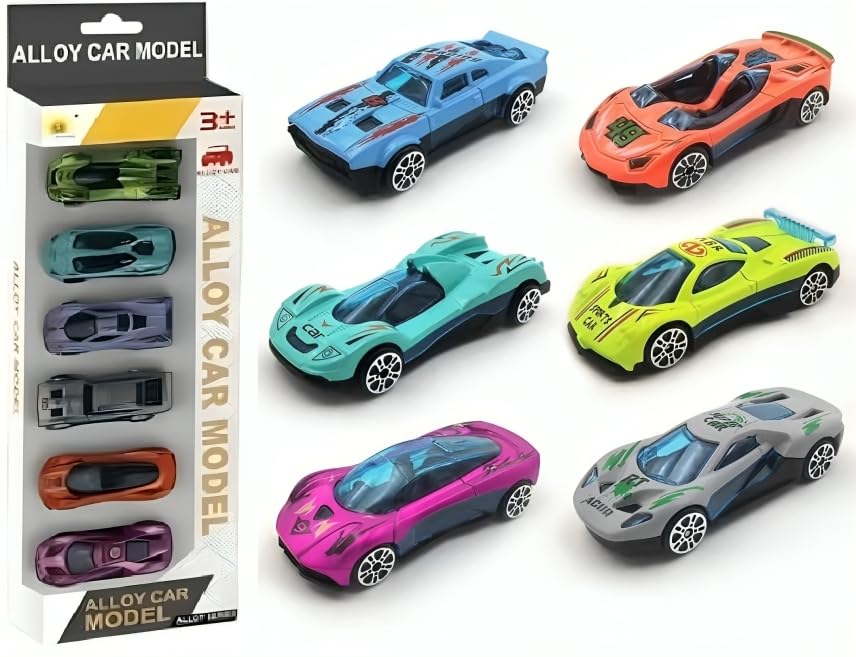Image of Sky Tech Model Alloy Vehicle Model Metal Cars 6 Pcs Vehicles, Car Play Set for Toddlers,Boys Die-Cast Car Set, Birthday Decorations Gift Movie Vehicle Racing for Kids