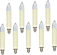 Erzgebirgslicht – Selection – Pack of 9 Shaft Candle 14 V 3 W E10 for 16-17 Burning Points Replacement Bulb (Normal) Shaft Candle Bulbs for Fairy Lights Pyramid and Candle Arch (No LED)