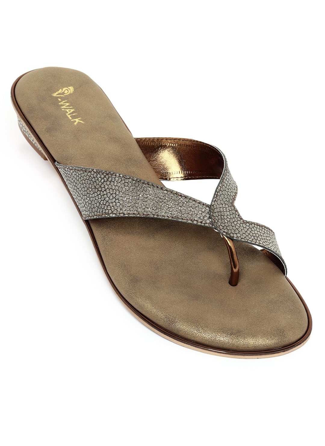 V-WALK Womens Fashion, Ethnic and Smart-Casuals Slip-On Flat Sandals | Casual, Office, College, Work, Shopping, Outdoor Flat Sandals for Women | Antique (B0D679SC65) Amazon Price History, Amazon Price Tracker