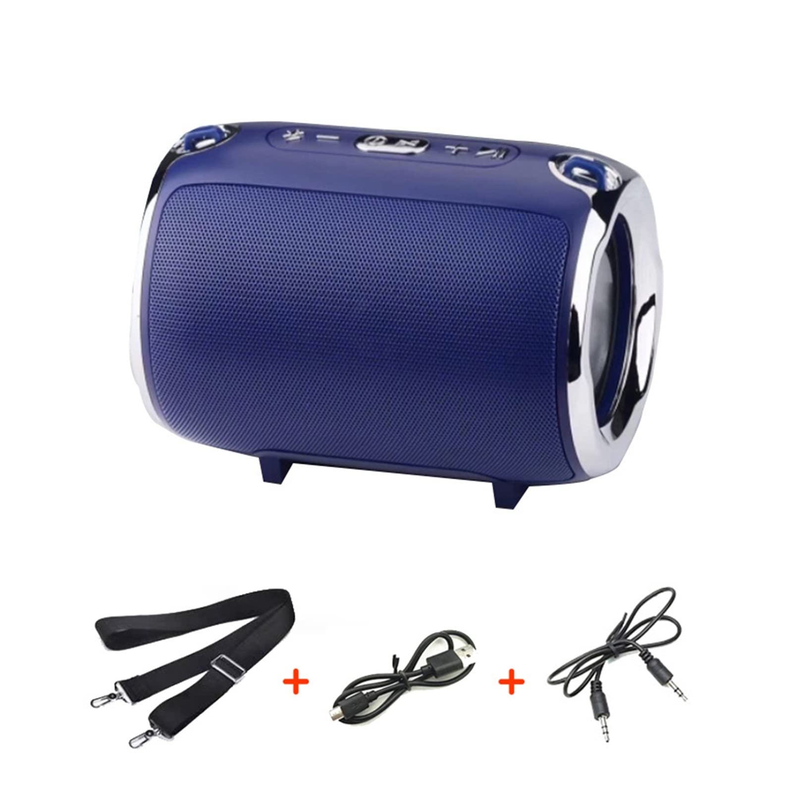 Bezprzewodowy głośnik Bluetooth. Przenośny mały głośnik kompatybilny z Bluetooth z Fm. Radio Bass Music Stereo Subwoofer Soundbox do telefonów (Color : Blue, Size : Medium)