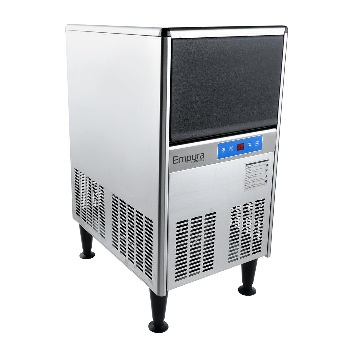 - 17" Wide Air Cooled Undercounter Ice Maker | Commercial Ice Machine for Restaurant Bar Cafe Pub | Full Cube, 120 lbs/24hr, 48lbs Bin Capacity, 17"W x 24"D x 35.56"H, Stainless Steel, 115v, NSF