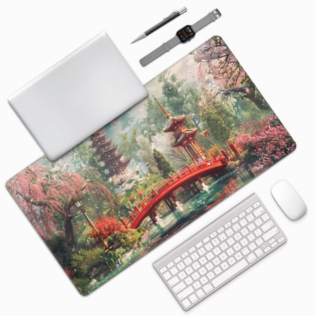 Podkładka pod mysz w stylu retro, duża podkładka na biurko, 150 x 80 cm, japońska podkładka pod mysz do gier, wodoodporna podkładka pod klawiaturę, trwała podkładka na biurko, miękka, antypoślizgowa
