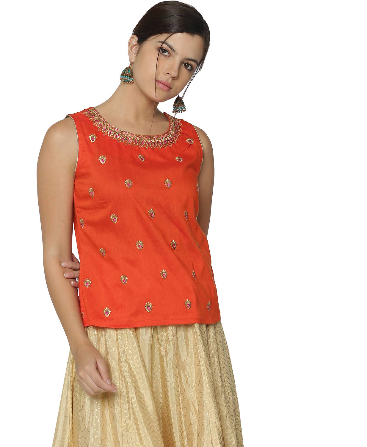 SHYLA By FBB Solid Capris Black